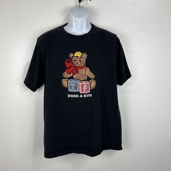 Teddy Fresh Shirt Men Extra Large Black Bear Need A Hug Graphic Short Sleeve Tee - Picture 13 of 13